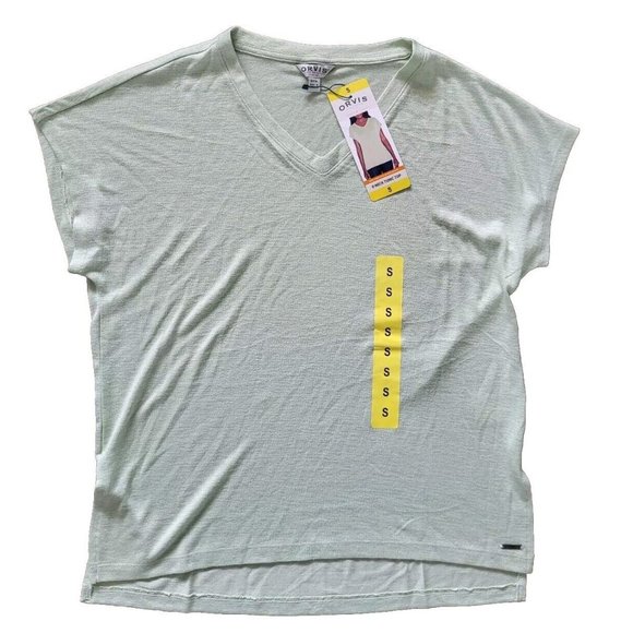 New Womens Orvis Mint Green V Neck Cap Sleeve Knit Top Sz S - Picture 1 of 5